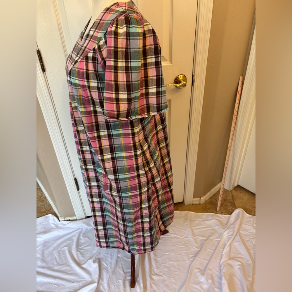 Vintage 100% Cotton Madrass Nightgown Housedress … - image 4